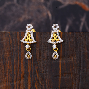 Ladies 916 gold casting fancy earrings -lfe19