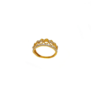 Hearts And Diamond Ledies Ring 22K Gold MGA -