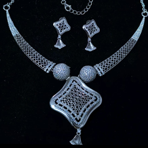 New Design 92.5 Silver Cz Stone Nacklace With