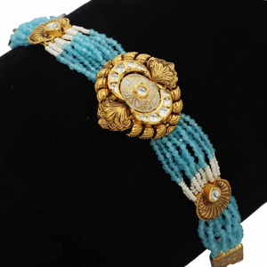 Colourful Moti Sparkling Gold Bracelet AJB66