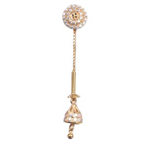 18K / 750 Gold Indian Vertical CZ Earrings
