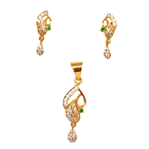 22K Gold Designer Pendant Set MGA - PTG0028
