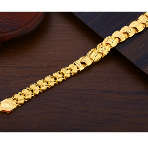 916 gold cz mens classic plain bracelet mpb30