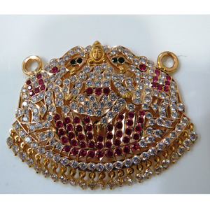 22kt gold close setting cz goddess laxmi(gaja