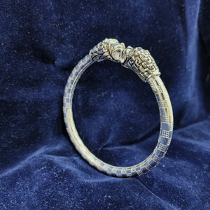 Silver Fancy Tiger Design Kada