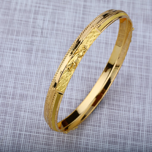 Mens 916 Plain Gold Jaguar Punjabi Kada Brace