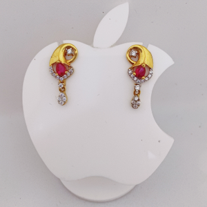 22k Gold Exclusive Red Stone Earring