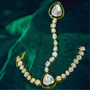 925 silver moissanite stone hand pocha