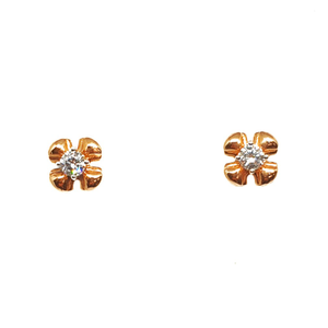 18K Rose Gold Flower Shaped Earrings MGA - BT