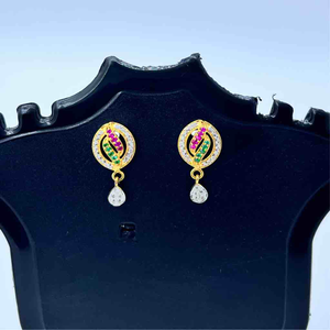 916 Gold Colour Diamond Earrings