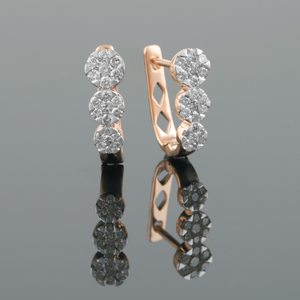 18kt rose gold designer diamond bali earrings