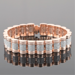 18kt rose gold  diamond men's bracelet