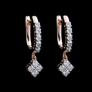 18kt designer diamond fancy bali earrings