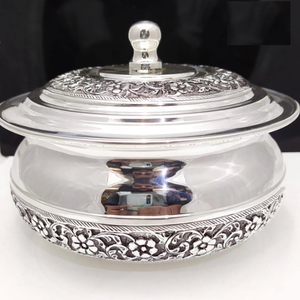 925 Pure Silver Stylish Serving Bowl with Pur