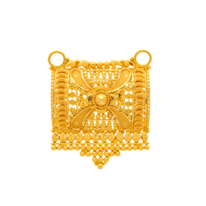 Square design gold mangalsutra pendant