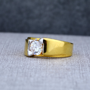 Mens fancy gold solitaire 22ct ring-msr12