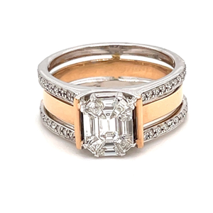 Eva Emerald Cut with Dual Band Engagement Rin