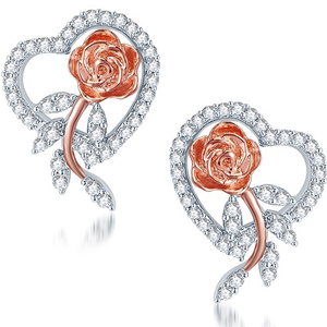 Heart Shaped Diamond Studded Attractive Earri