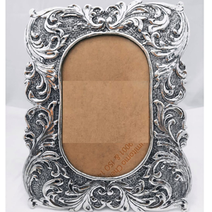 925 Pure silver photo frame in deep carvings 