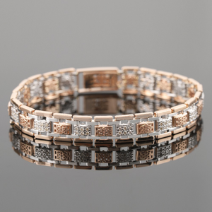 18kt square shine diamond men's bracelet