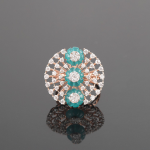 18kt designer diamond colour stone rings