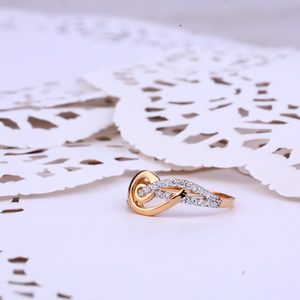Rose Gold 18K Cz Ladies Ring-RLR348