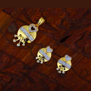 916 gold Cz chain pendantset RH_pset55