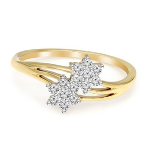 TWIN FLORA CZ DIAMOND RING LR0013