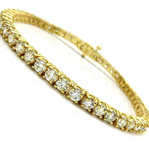 18Kt Yellow Gold Cubic Zirconia Tennis Men's 