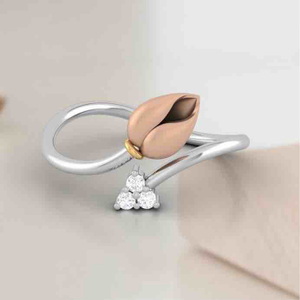 18KT Gold Attractive Real Diamond Rose Ring