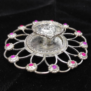 silver diya