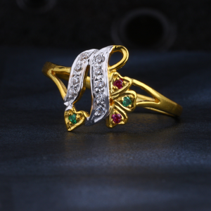 22CT Gold CZ Stylish Ladies Ring LR1552