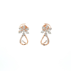 Fleuri Earring Drop in 14k Gold and 18 cents 
