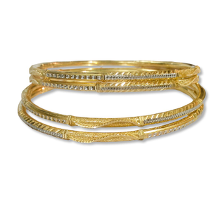 Artistic designed 4 pipe gold  kadli bangle