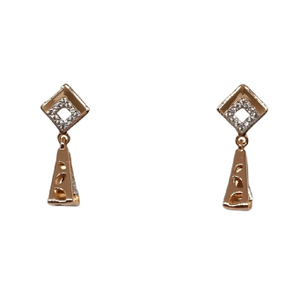18k rose gold modern earrings mga - btg0538