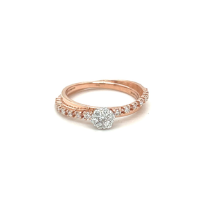 Simple Ring with Gold and Diamond Lines