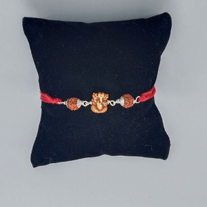 Silver ganpatiji design rakhi