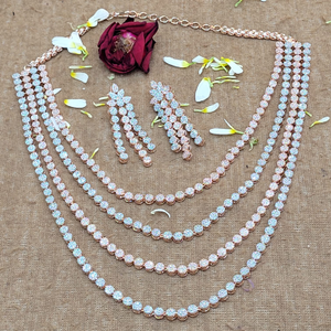 Designer 4 Layer Diamond Necklace Set