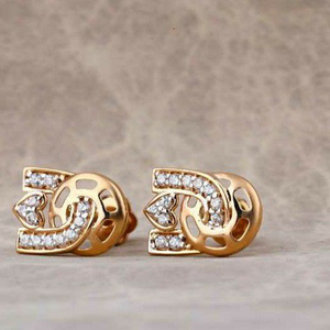 18 Carat Rose Gold Classical Ladies Earrings 