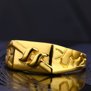 22 carat gold stylish plain gents rings RH-GR