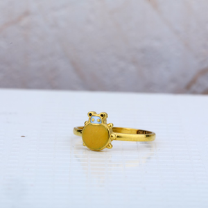 Teddy bear gold kids ring-kr07