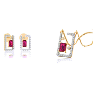 color stone Pendant Set