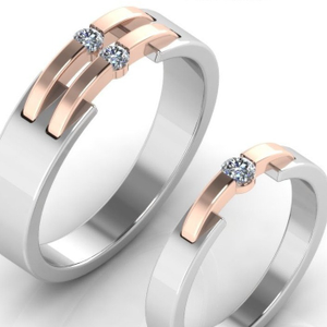 18 ct gold with 950 platinum band with diamon