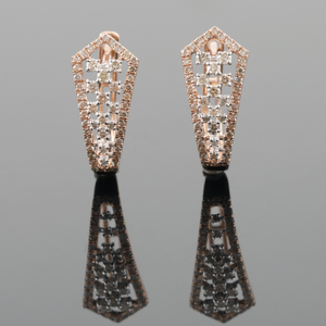 18kt rose gold designer diamond bali earrings