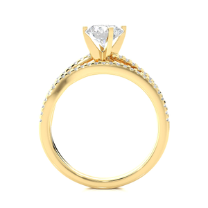 Double layer solitaire ring yg