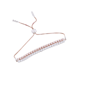 18K Gold Lab Grown Diamond Double Tone Bracel