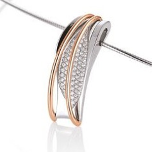 Designer rose two tone diamond pendant