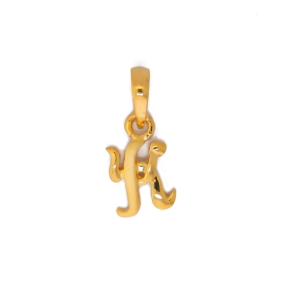 22k yellow gold pendant plain alphabet k
