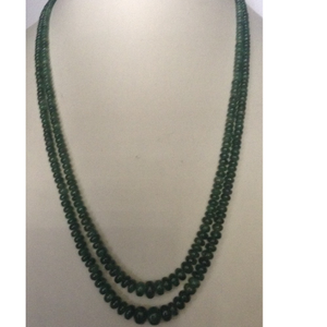 Natural green emeralds round beeds 2 layers n