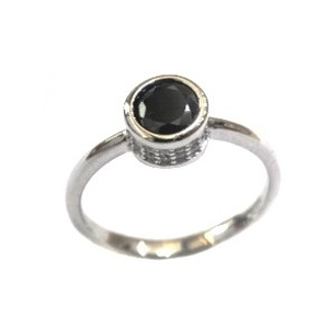 925 Sterling Silver Fancy Black Colour Stone 